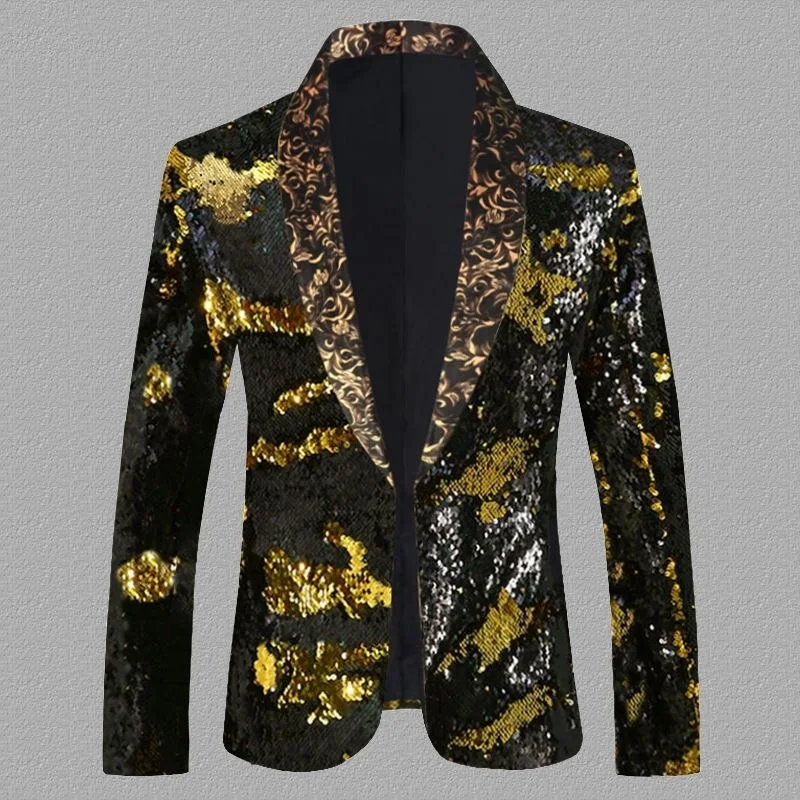 Z305New sequined metal casual wear rock band performance wear