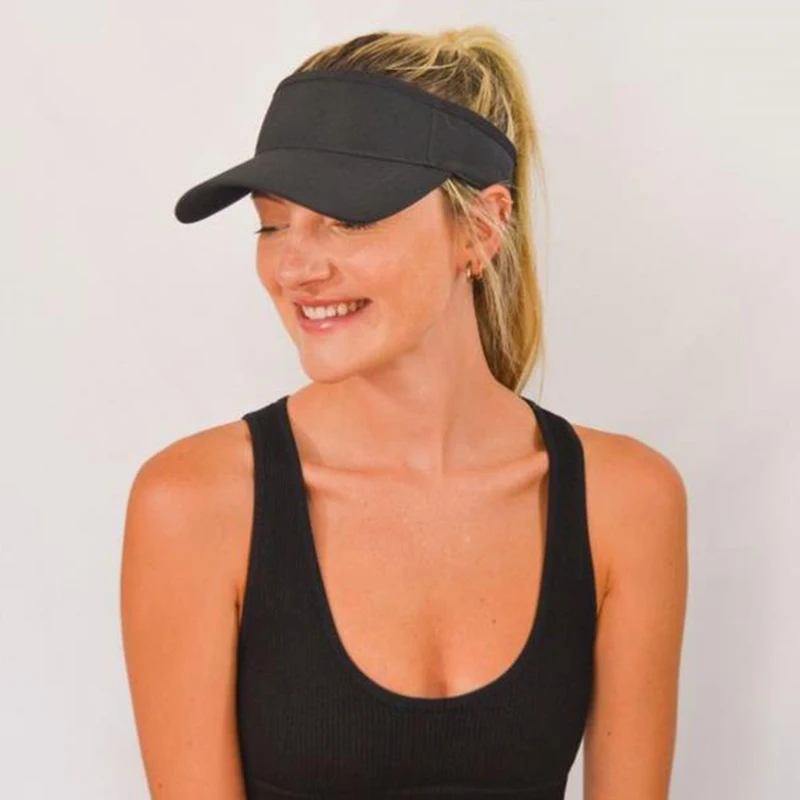 Summer Hats for Women Sun Visor Cotton Adjustable Embroidery Women's Summer Cap Top Empty Sport Golf Running Tennis Caps