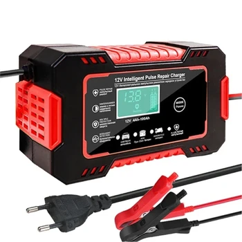 Car Battery Charger 12V Pulse Repair LCD Display Smart Fast Charge AGM Deep cycle GEL Lead-Acid Charger For Auto Motorcycle 1
