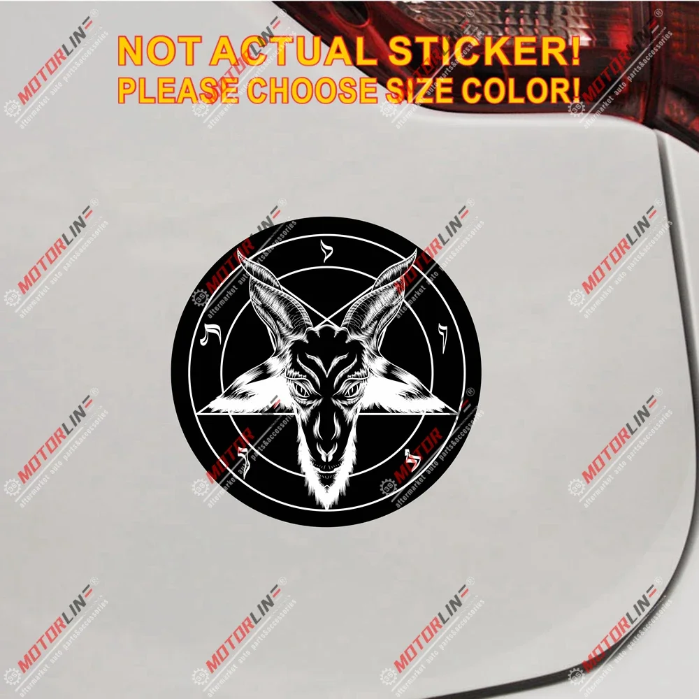 Baphomet Pentagram Devil Goat Vinyl Decal Sticker 3-Pack - 3", 4", 6" Sizes, Glossy White For Car, Laptop, Phone