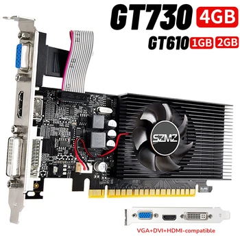 GT730 4GB DDR3 128Bit Graphics Card with HDMI VGA DVI Port PCI-E2.0 16X Computer Graphics Video Card GT730 GT610 for Office/Home 1