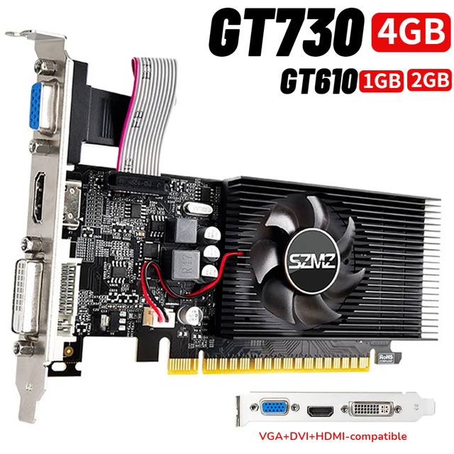 GT730 4GB DDR3 128Bit Graphics Card with HDMI VGA DVI Port PCI-E2.0 16X Computer Graphics Video Card GT730 GT610 for Office/Home 1