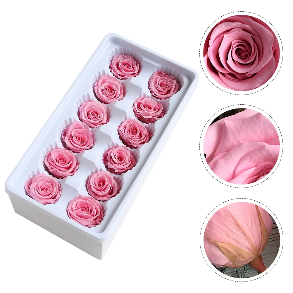 

12pcs/Box Preserved Fresh Rose Flower Heads Dried Flower Roses Immortal Life Handmade DIY Eternal Flower Arrangement Gift Decor