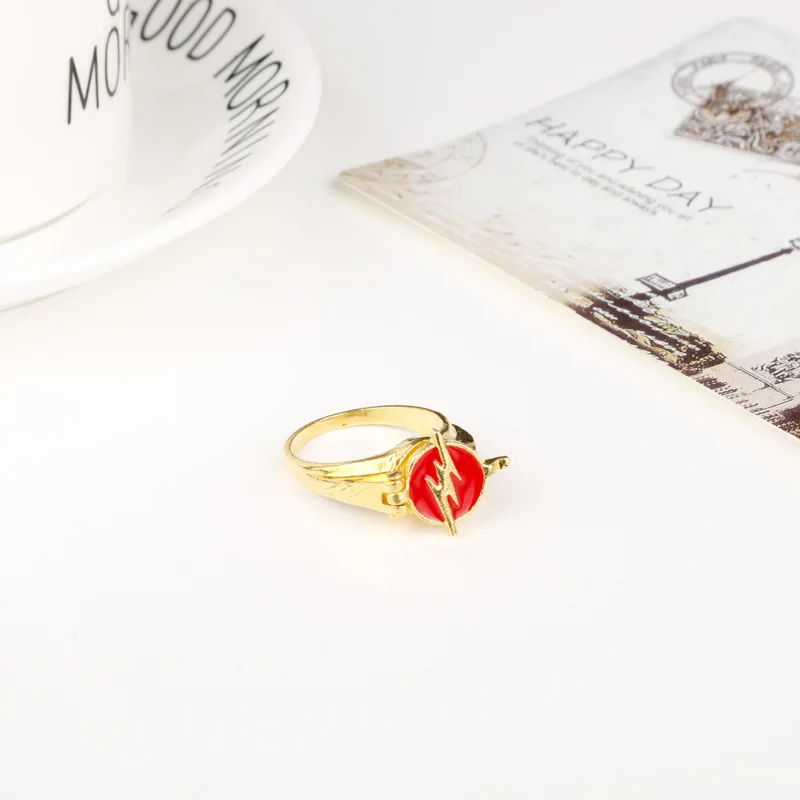 Movie Superhero Flash Ring Barry Allen Cosplay Prop Can Be Opened Metal Fashion Jewelry Exclusive Design Accessories Gifts 5