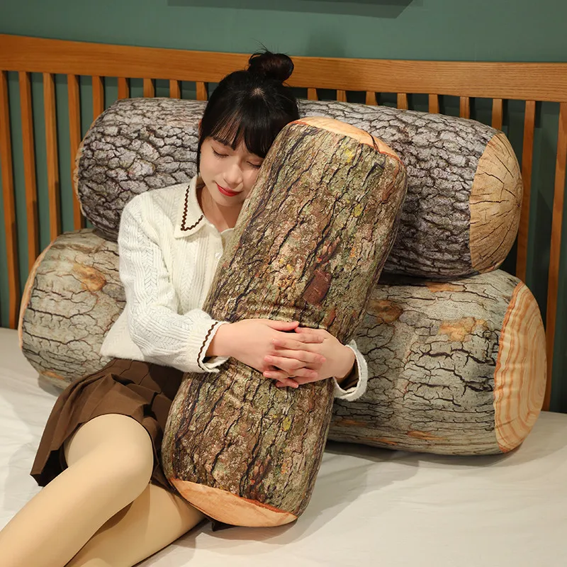 New 1cp 50/70/90cm 3d Simulation Wood Stump Pillow Plush Toy Creative Big Tree Pillow Cushion Pillow Birthday Gift Neck Pillow