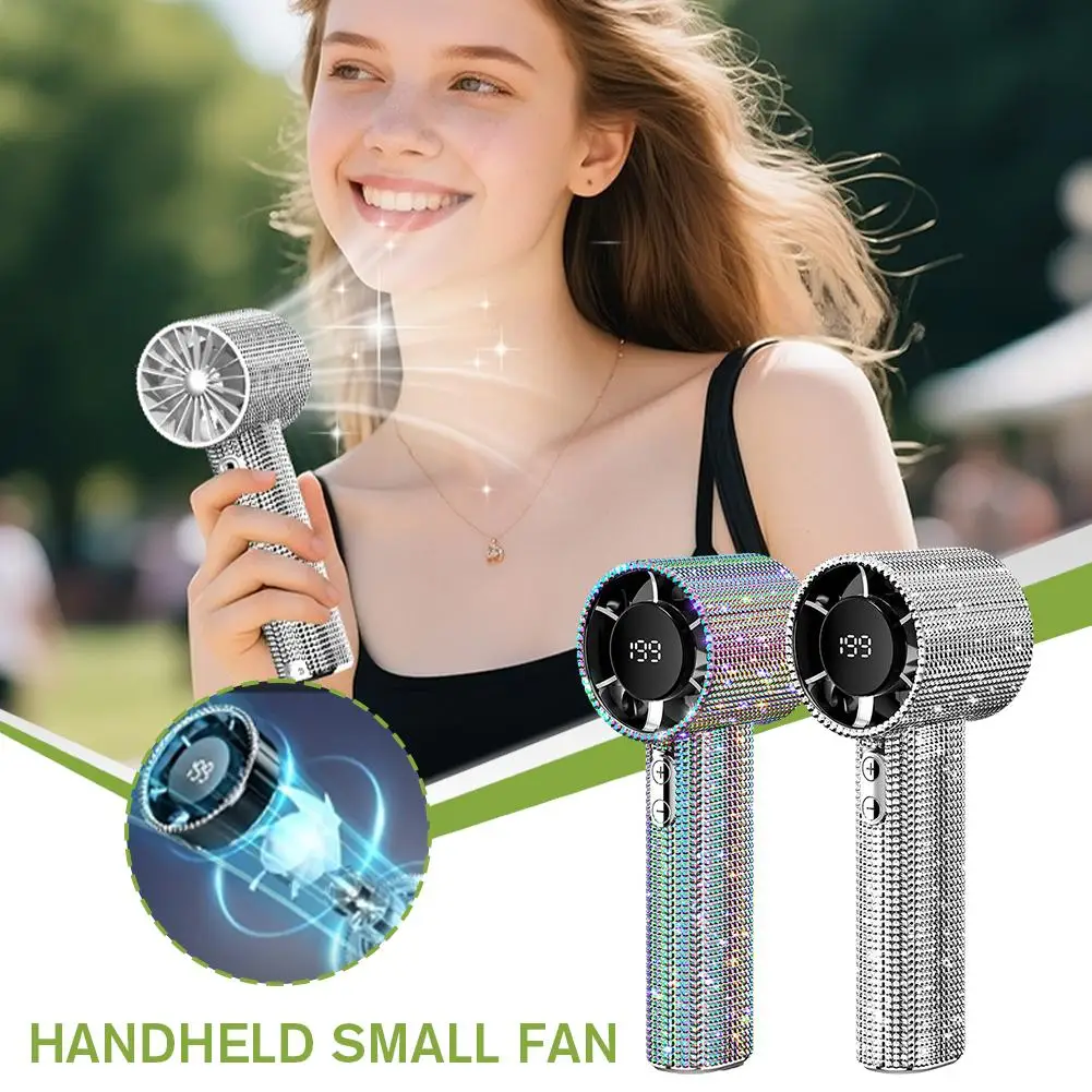 Portable Handheld Fan Digital Display Cooling Gadget 199 Speeds Neck thumbnail 4