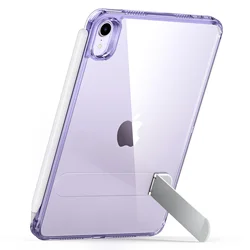 Versatile iPad Mini Case with 3 - Mode Stand and Boost Kickstand - iPad mini7 (A17 Pro) (A - Clear Purple)