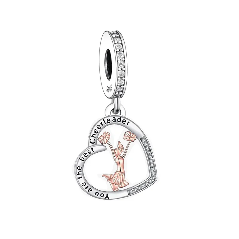 Huoonew Fit Original Pan Charm Bracelet 925 Silver Gymnast Gymnastics Ballerina Bead For Making Inspirational Berloque DIY 4