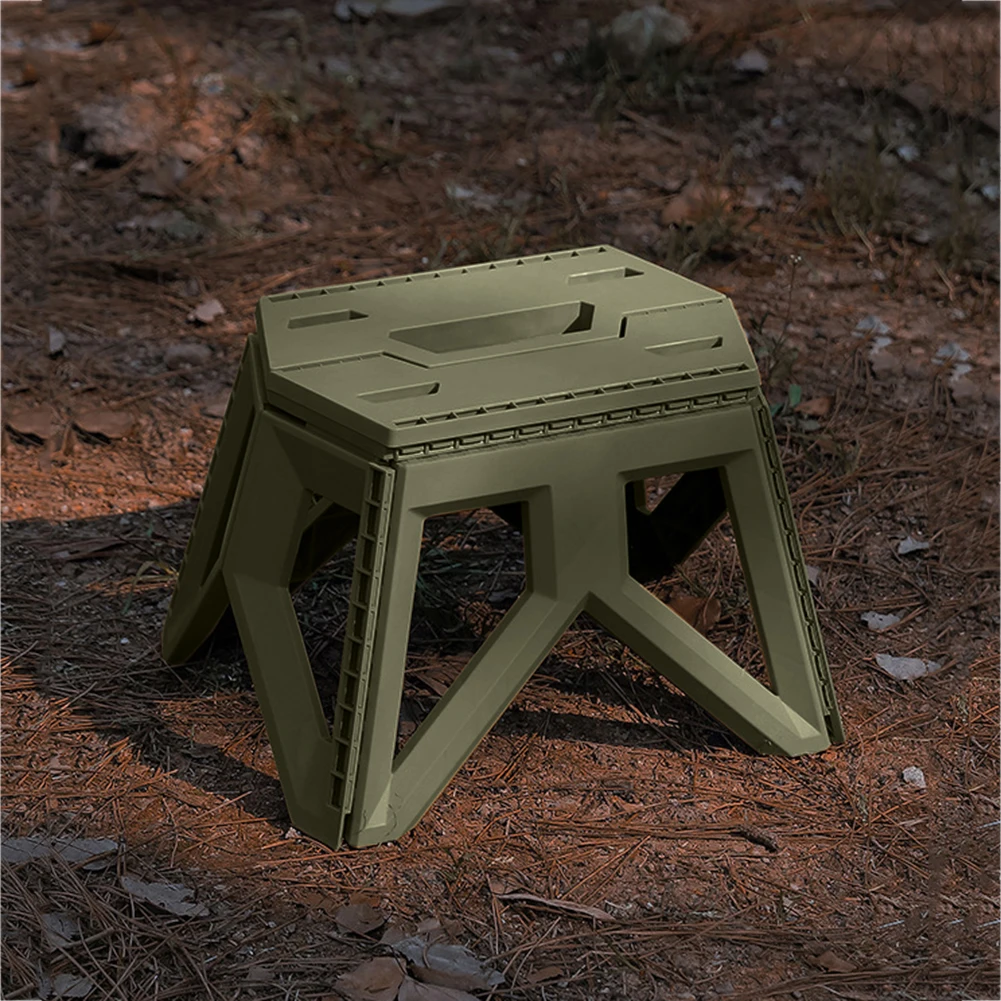 Portable Outdoor Folding Stool Camping Square Stools Fishing Chair High  Load-bearing Reinforced Triangle Stool for Adults Child
