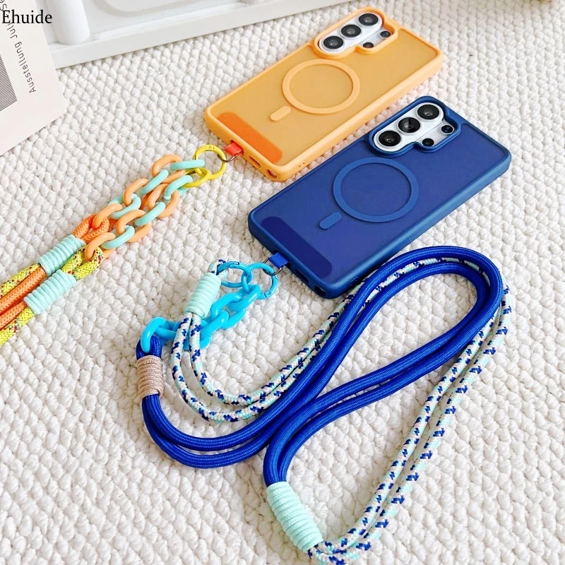 Magnetic Shockproof Crossbody Neck Cord Case with Braided Strap