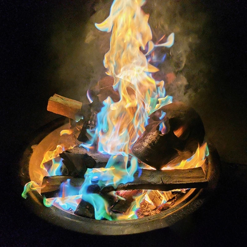10pc Colorful Magical Flame Powder Trick Outdoor Camping Hiking glow pigment powder