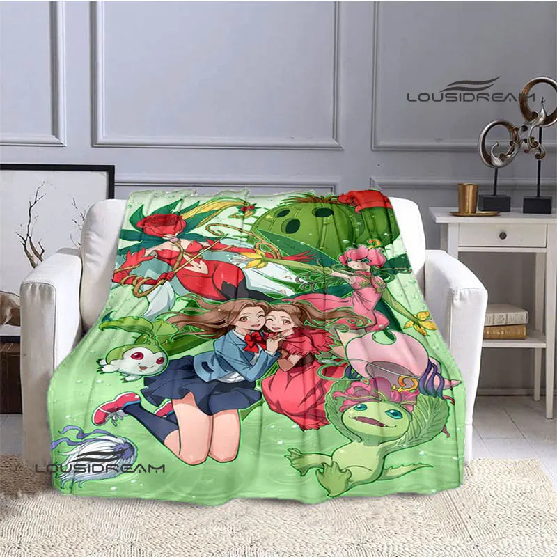 Digimon cartoon Printing blanket Flange Warm blanket picnic blanket Home travel blanket bed linings Birthday Gift 2