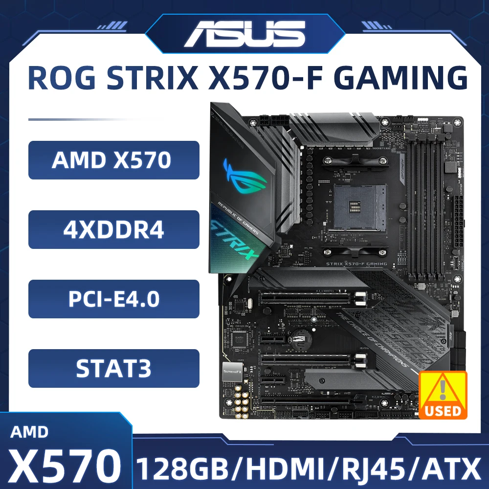 Amd X570 Scheda Madre Rog Strix X570-F Presa Da Gioco Am4 4 X Ddr4 128Gb Pci-E 4.0 M.2 Usb3.2 Hdmi Atx Per Cpu Ryzen 7 5700