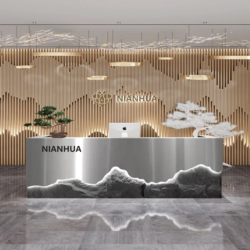 

Gaming Reception Desk Front Cash Register Wooden Service Desk Salon Modern Lectern Scrivanie Per Ufficio Moderno Furniture