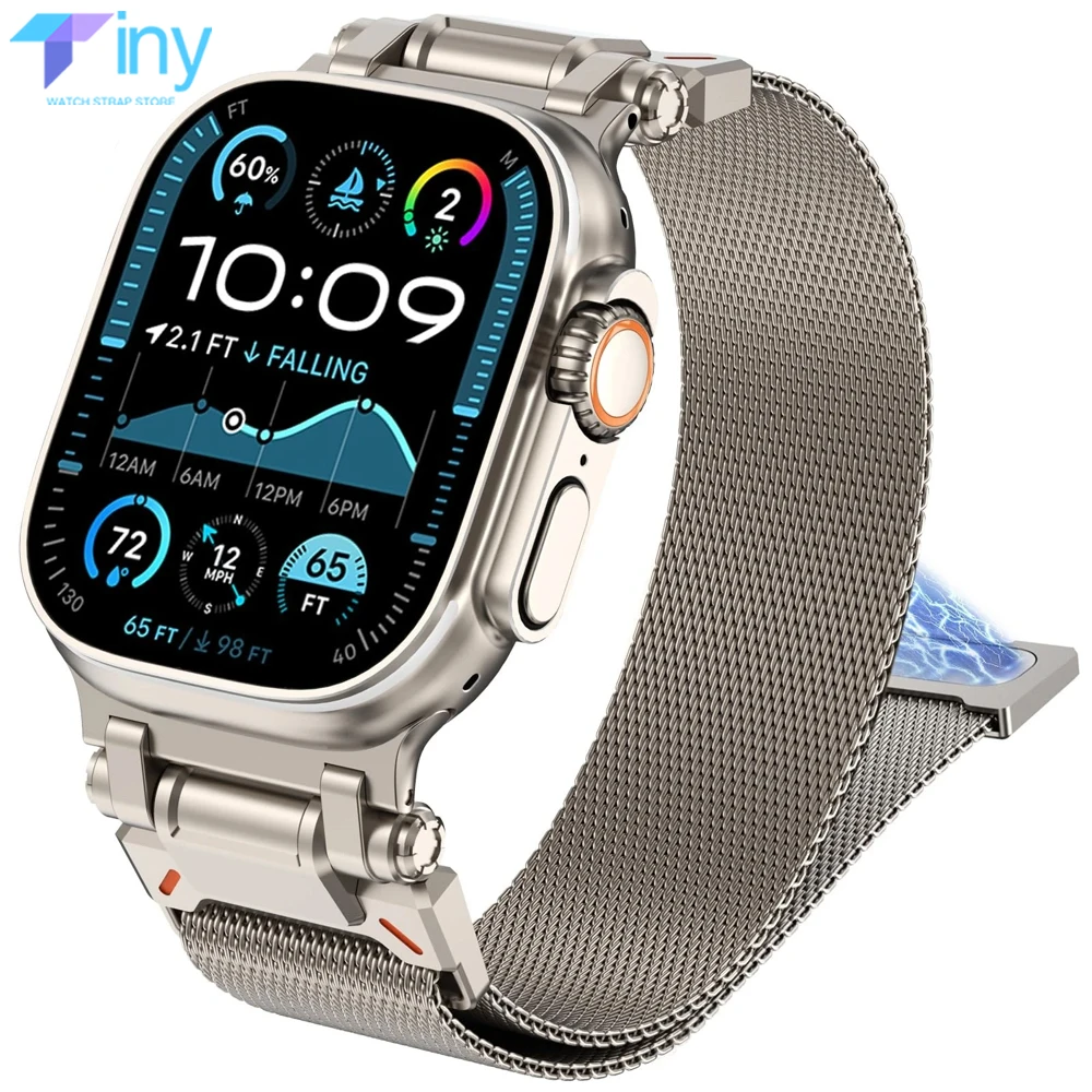 Stainless Steel Magnetic Milanese Loop Watch Band Strap