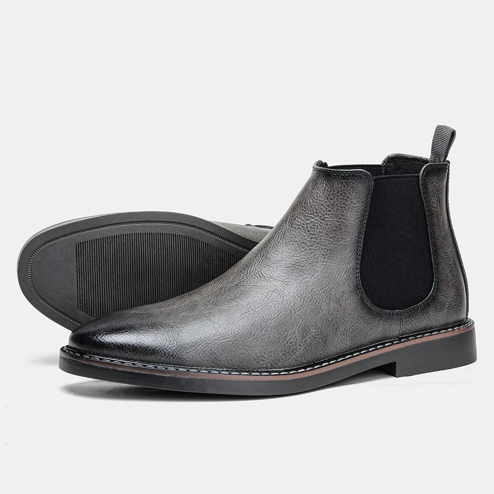 Men Retro Leather Chelsea Boots 40-46