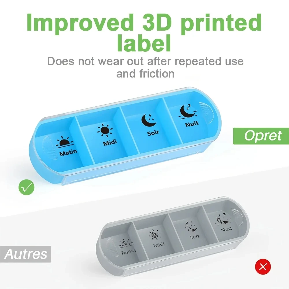 Weekly Pill Organizer with Four Daily Compartments for Simplified Supplement Management