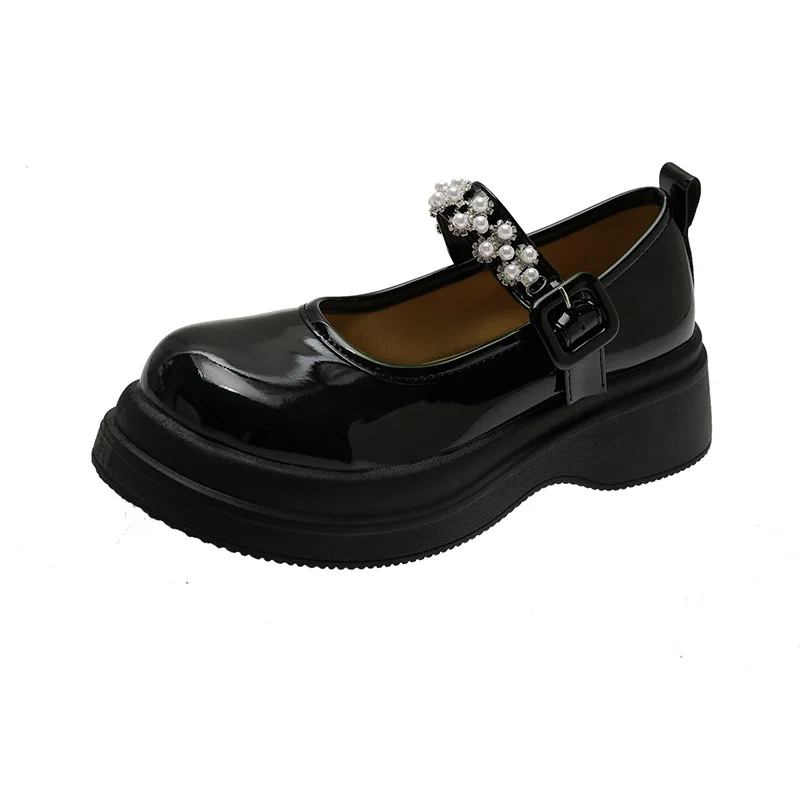 Women  New Spring and Autumn Versatile Pearl British Mary Jane Single Shoes