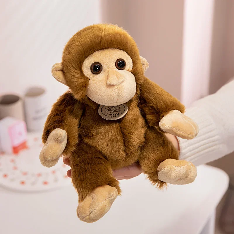 New 1pc Lifelike 17cm/30cm Simulation Monkey Doll Funny Plush Toys Soft Wild Animals Appease Doll Creative Birthday Gift