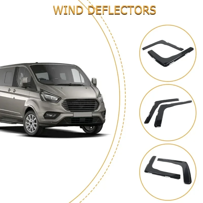 Car window deflectors 1 Pair Wind Deflectors Window Vent Visors for TRANSIT / TOURNEO 2012-Up Rain Guards Rain Shield Shade Replacement