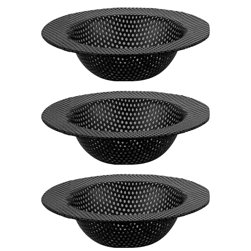 

3 Pack Stainless Steel Kitchen Sink Strainer Food Catcher for Most Sink Drains, Anti-Clogging Micro Perforation Holes