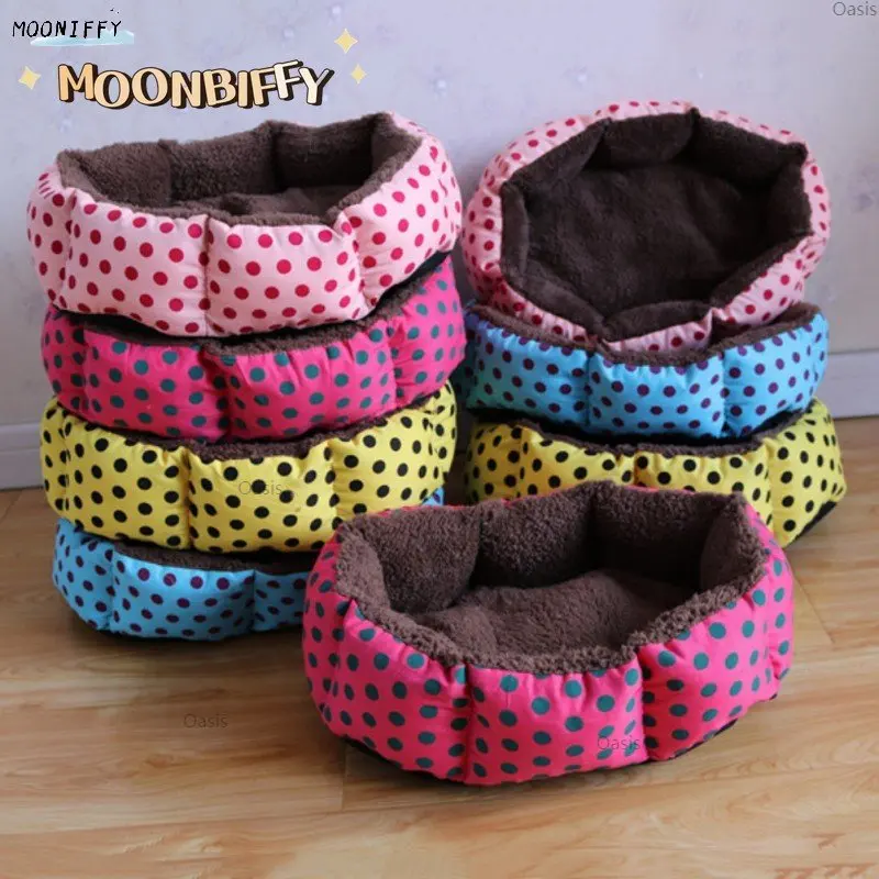 Dog Bed For Small Pet Bed Cute Doghouse Dot Printed Pet Mat Cat Bed Pet