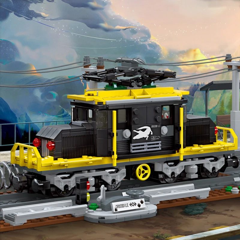 Coccodrillo Steam Train Model Moc 20Th Century Industrial Revolution Series Building Blocks City Steampunk Era Scene Bricks Toys