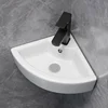 Triangle Basin Small Family Bathroom Washbasin Balcony Corner Mini Washbasin Wall-Hang Sink Corner Basin With Drain Faucet 1