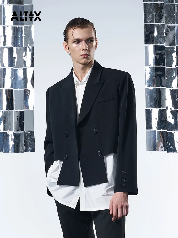 

XS-6XL 2022 New Men's Clothing Original Minority Personality Short Irregular Shape Suit Blazer Suit Top Plus Size Costumes