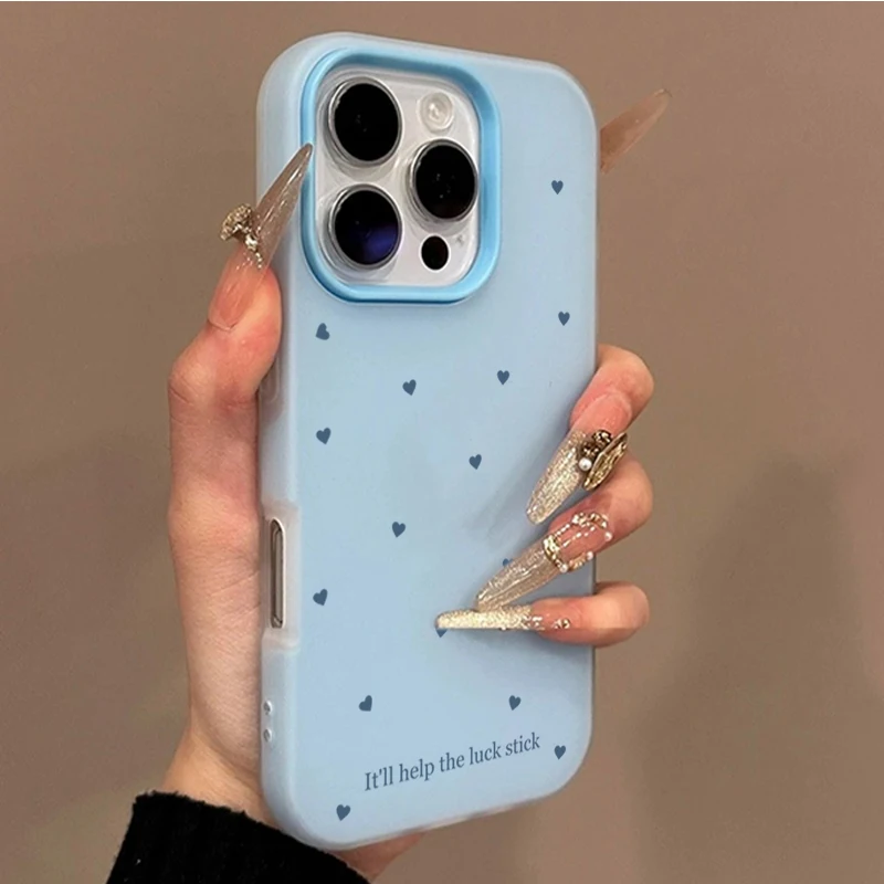 Minimalist Blue Heart Shockproof Phone Case