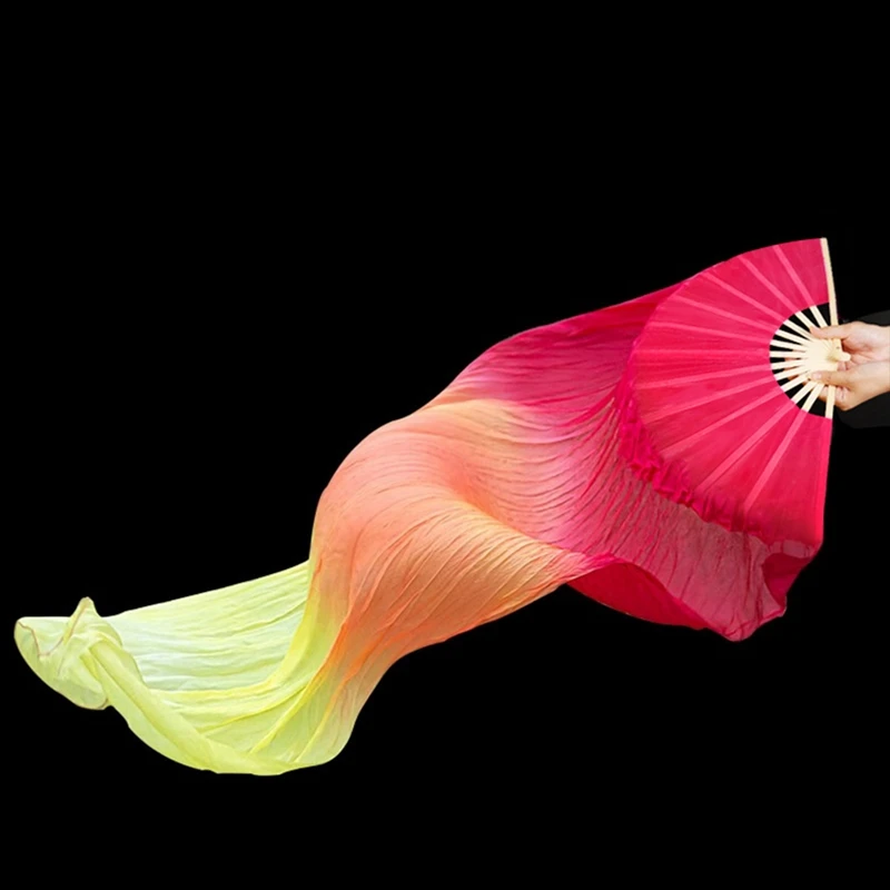 1pcs 180cm Dance Fans Portable Belly Dance Fan Performance Wedding Long Fans Gradient Color portable fan hand fan silk fans