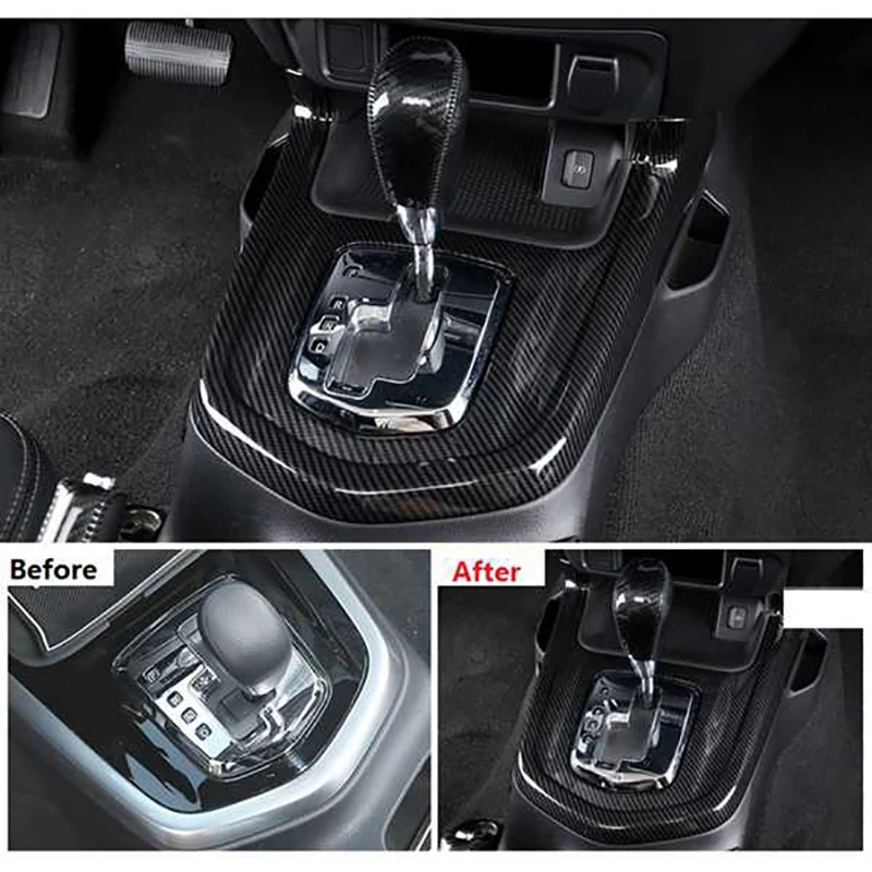 자동차 기어 시프트 노브 패널 장식 커버 트림 스티커 액세서리, 탄소 섬유, Navara NP300 2015-2020