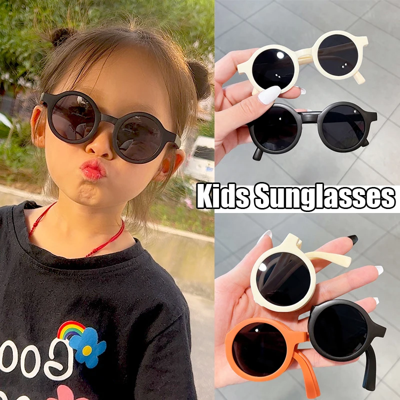 Kids Sunglasses Children Sunglasses New Fashion Kids Sunglasses for Boys Girls Portable Folding Cute Baby Shades Eyewear Children Cartoon Outdoor UV Sun Eyeglasses