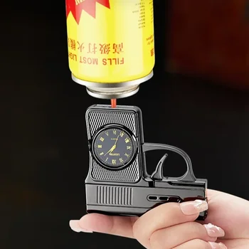 New Creative Gun Type True Watch Windproof Jet Blue Flame Butane Gas Torch Lighter Outdoor Funny Portable Cigar Lighters Smoking - Image 4