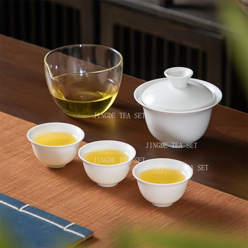 Chaoshan White Porcelain Kung Fu Tea Set Travel Chinese Ceramic Portable Set Gift Tea Set Tea Ceremony Accessories