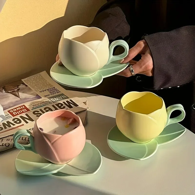 Suits-tulip-cups-and-saucers-flower-shaped-ceramic-coffee-cups-and ...
