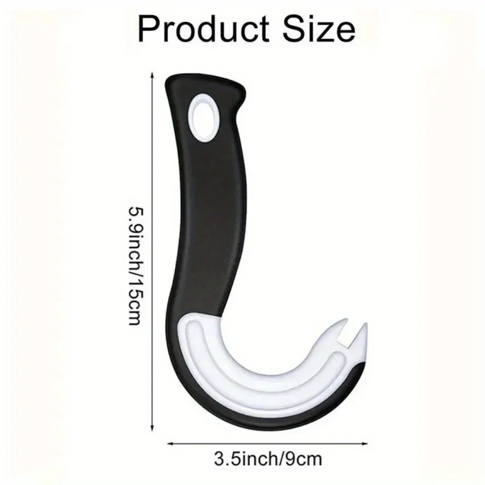 Multifunction Ring Pull Can Opener J-Shaped Easy Grip Lid Opener for Tab Cans Tins Bottles Kitchen Essential Tool