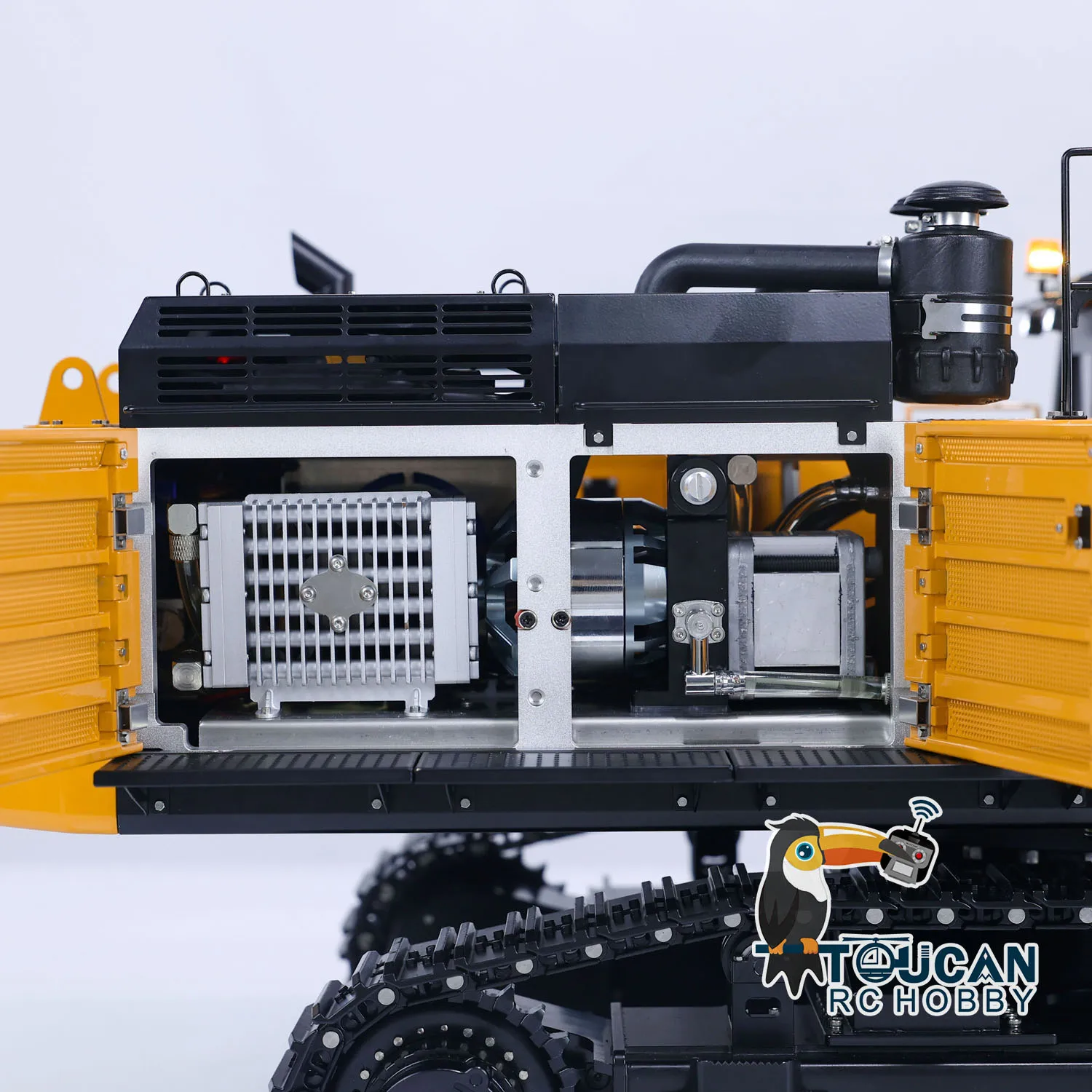 Sa32c0dc34b8a4be39c1eacb60e1c022eO K980 SY980H KABOLITE RC metalowa ciężka koparka SANY 1/14 hydrauliczna koparka do uziemienia Model świetlny nagłośnienie zabawka do montażu