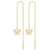 MinaMaMa acier inoxydable longue chaîne mince gland boule étoile papillon goutte boucle d'oreille pour femme enfileur boucles d'oreilles bijoux de mode