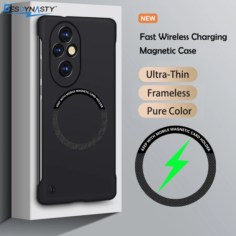 Ultra Slim Magnetic Frameless Solid Color Phone Case - Hard Cover