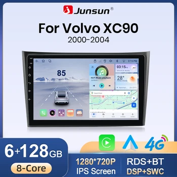 Radio para Auto Junsun con CarPlay Inalámbrico y Android Auto para Volvo XC90 2004-2014, GPS, DSP, SWC, RDS, FM, BT, 4G, WiFi, Reproductor Multimedia, Unidad Principal Android, Sistema Inteligente para Auto, Navegación, Actualización de Estéreo 1