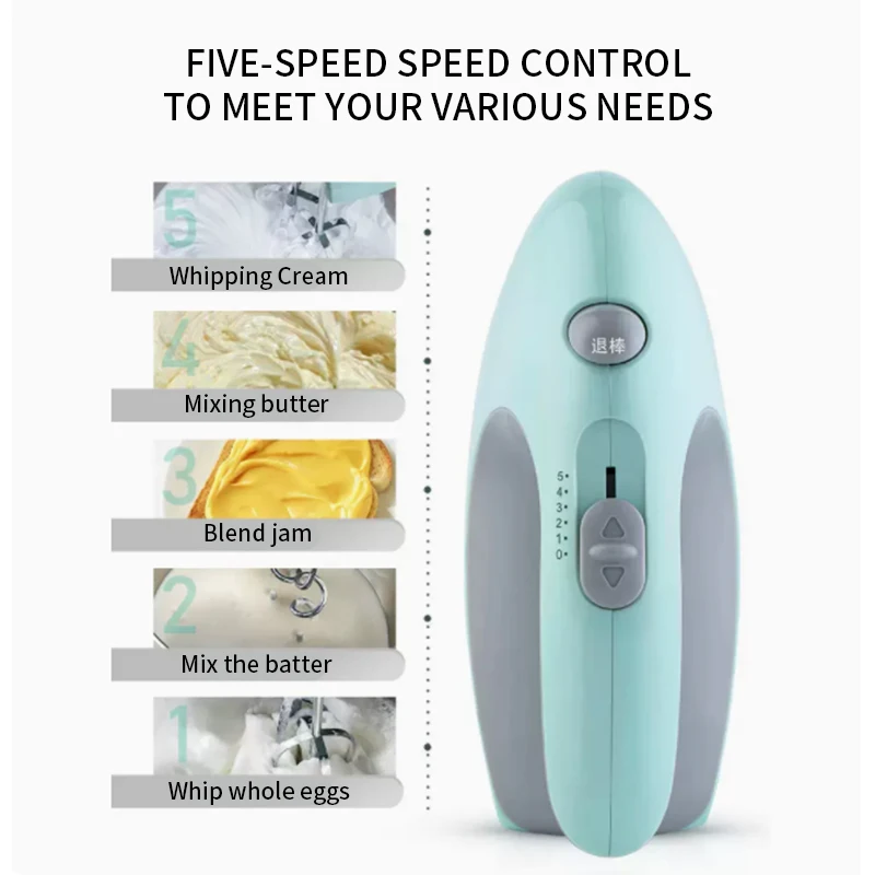 2026 Electric Egg Beater Desktop High Power Hand-Held Stirring for Baking And Whipped Cream Household Kitchen Appliance 5