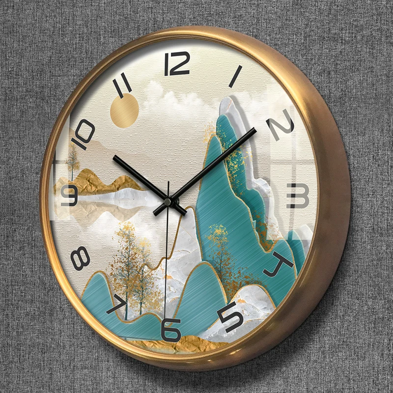 Large Wall Clock Vintage Solid Wood Retro Silent Color:J;Sheet Size:15 INCHES (38CM)