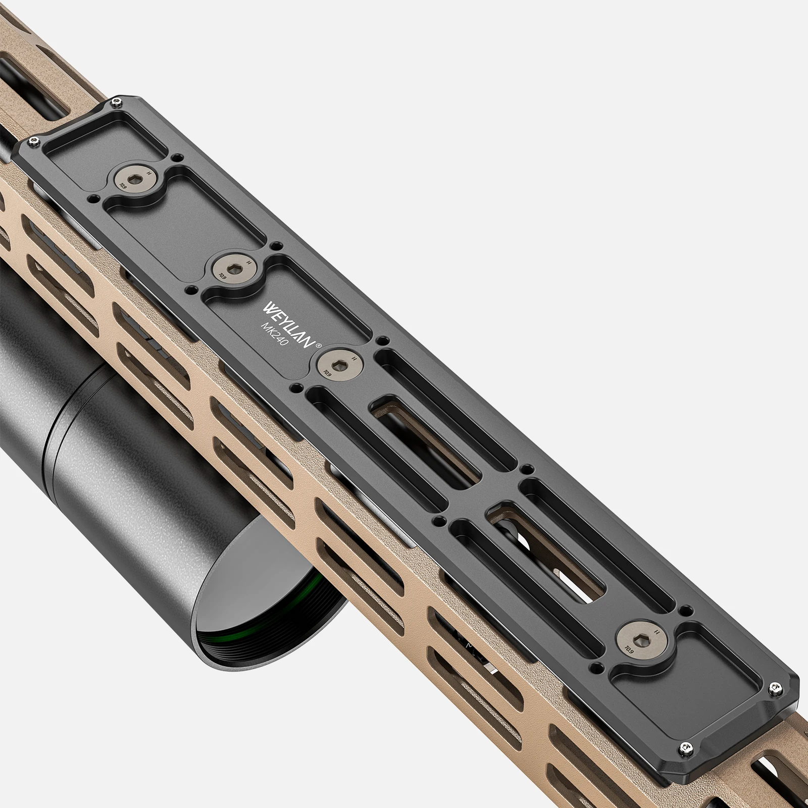 MK240 M-LOK Arca Rail Tripod Bipod Mount Adapter for Rifle Tripod Ballhead ARCA/
