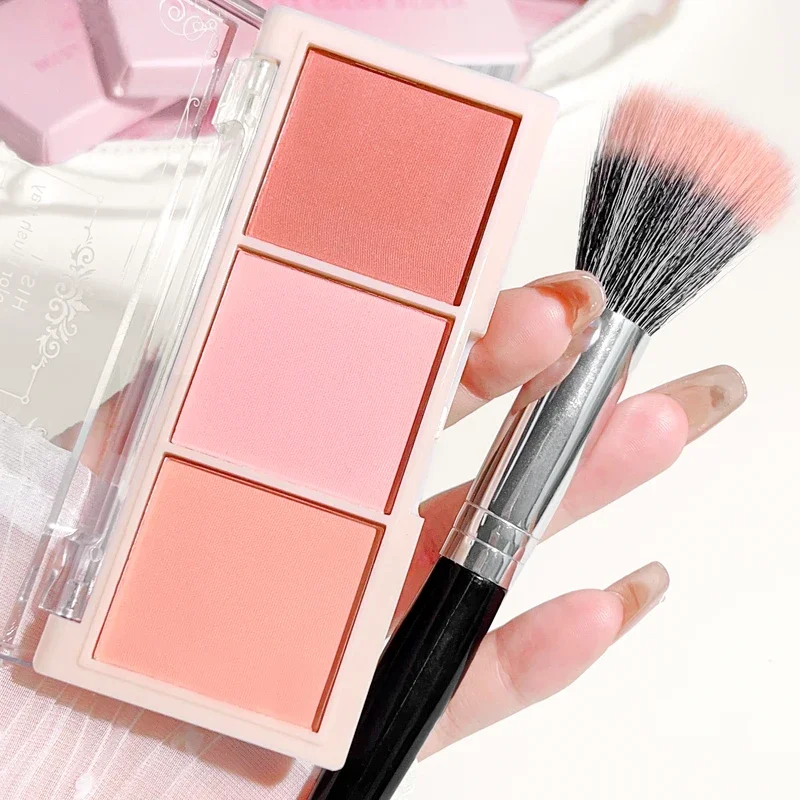 HISYI three-color Blush Natural Color Rendering Delicate Non-flying Powder Matte Rouge Holding Makeup Clear Vitality Girl Blush