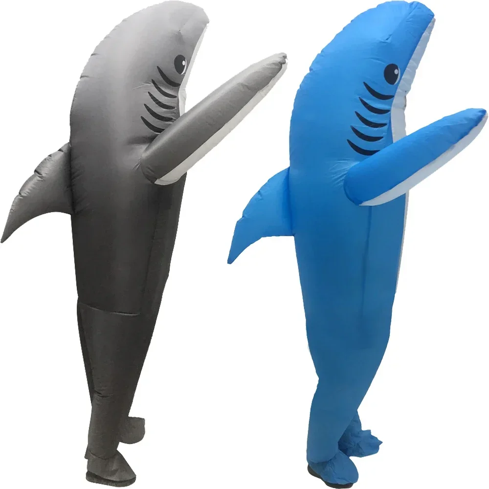 

Carnival Shark Inflatable Costumes for Adult Halloween Shark Cosplay Party Costume Animal Jumpsuits Blow up Dress Christmas Suit