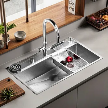 Original Finish เครื่องล้างจาน-ใช้งานร่วมกับ SUS304 สแตนเลสขนาดใหญ่ชามเดี่ยว Undermount อ่างล้างจาน 1