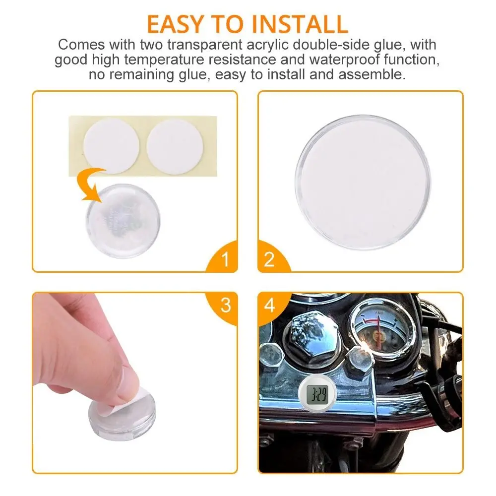 1Pc Mini Waterproof Motorcycle Bike Sticky Digital Display Clock Watch Motorcycle Decoration Auto Car Interior Accessories digital display clock