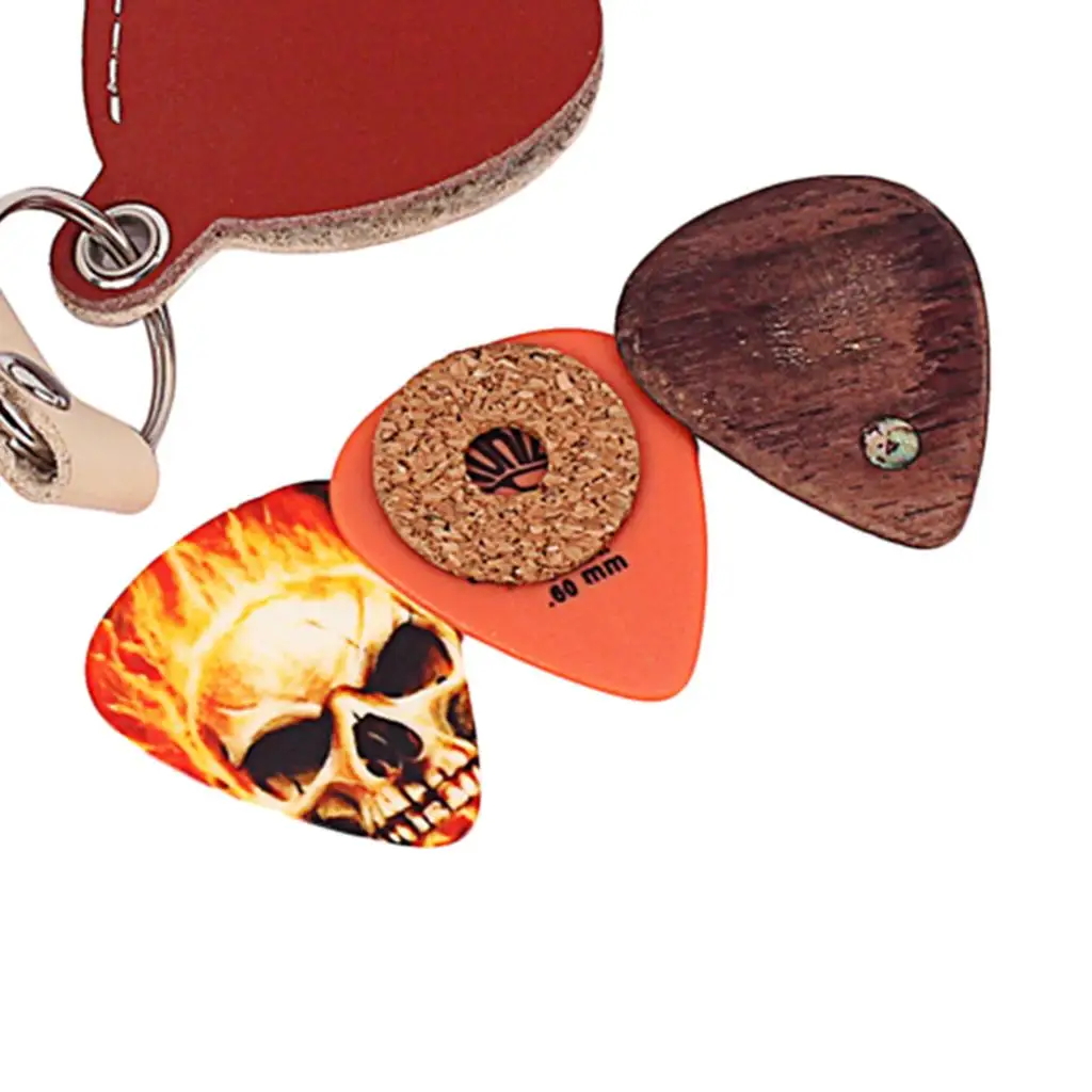 New 3pcs Guitar Picks Plectrums Toughness Anti Slip W/ Pick Holder Case