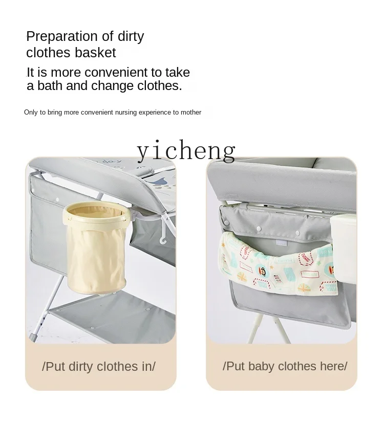 Tqh Diaper-Changing Table Baby Care Desk Bath Integrated Baby Diaper Changing Nursing Table Foldable Removable Care
